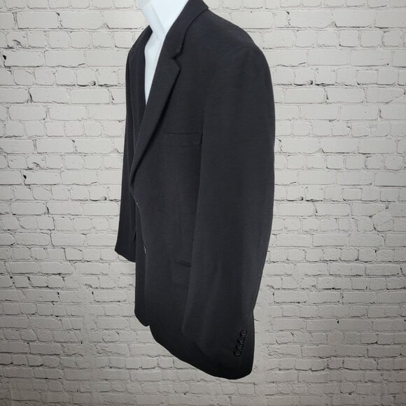 T. Harris Black Cashmere Silk Wool 2 Button Vented Notch Blazer Sport Coat 42R - Picture 13 of 14
